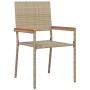 Conjunto de Comedor de Jardín  de 5 Piezas Beige de Poliratán, Sillas de Jardín apilables con cojines  2 pcs Beige de Poliratán | Foro24.es | Tu tienda online para hogar, jardín y más Foro24.es