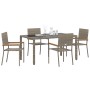 Juego de Comedor de Jardín de 5 Piezas Gris Poliratán, Sillas de Jardín apilables  con cojines 2 pcs Gris Poliratán | Foro24.es | Tu tienda online para hogar, jardín y más Foro24.es
