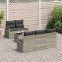 Conjunto de sofá de jardín 6 pcs Gris claro 55 x 55 x 37 cm