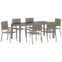 Conjunto de Comedor de Jardín de 7 Piezas  Gris Poliratán, Sillas de Jardín apilables  con cojines 2 pcs Gris Poliratán | Foro24.es | Tu tienda online para hogar, jardín y más Foro24.es