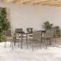 Conjunto de Comedor de Jardín de 7 Piezas  Gris Poliratán, Sillas de Jardín apilables  con cojines 2 pcs Gris Poliratán | Foro24.es | Tu tienda online para hogar, jardín y más Foro24.es
