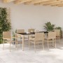 Juego de Comedor de Jardín de 7 Piezas Beige Ratán Sintético, Sillas de Jardín Apilables con Cojines 2 pcs Beige Ratán Sintético | Foro24.es | Tu tienda online para hogar, jardín y más Foro24.es