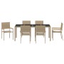 Juego de Comedor de Jardín de 7 Piezas Beige Ratán Sintético, Sillas de Jardín Apilables con Cojines 2 pcs Beige Ratán Sintético | Foro24.es | Tu tienda online para hogar, jardín y más Foro24.es