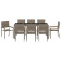 Juego de Comedor de Jardín de 9 Piezas Gris Poliratán, Sillas de Jardín apilables  con Cojines 2 pcs Gris Poliratán | Foro24.es | Tu tienda online para hogar, jardín y más Foro24.es