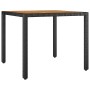 Juego de Comedor de Jardín de 3 Piezas Poliratán Negro, Sillas de Jardín apilables con cojines - Juego de 2 en Poliratán Negr...