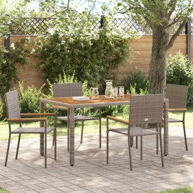 Conjunto de Comedor de 5 Piezas Gris Poliratán