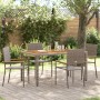 Conjunto de Comedor de 5 Piezas  Gris Poliratán, Sillas de Jardín apilables  con Cojines 2 pcs Gris Poliratán | Foro24.es | Tu tienda online para hogar, jardín y más Foro24.es