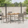 Conjunto de Comedor de 5 Piezas  Gris Poliratán, Sillas de Jardín apilables  con Cojines 2 pcs Gris Poliratán | Foro24.es | Tu tienda online para hogar, jardín y más Foro24.es