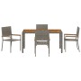 Conjunto de Comedor de 5 Piezas  Gris Poliratán, Sillas de Jardín apilables  con Cojines 2 pcs Gris Poliratán | Foro24.es | Tu tienda online para hogar, jardín y más Foro24.es