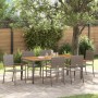 Juego de Comedor de Jardín  de 7 Piezas Gris Poliratán, Sillas de Jardín apilables  con cojines 2 piezas Gris Poliratán | Foro24.es | Tu tienda online para hogar, jardín y más Foro24.es
