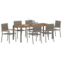 Juego de Comedor de Jardín  de 7 Piezas Gris Poliratán, Sillas de Jardín apilables  con cojines 2 piezas Gris Poliratán | Foro24.es | Tu tienda online para hogar, jardín y más Foro24.es