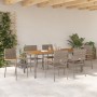 Juego de Comedor de Jardín  de 7 Piezas Gris Poliratán, Sillas de Jardín apilables  con cojines 2 piezas Gris Poliratán | Foro24.es | Tu tienda online para hogar, jardín y más Foro24.es