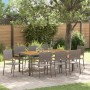 Juego de Comedor de Jardín de 9 Piezas Gris Poliratán,  Sillas de Jardín Apilables con Cojines 2 pcs Gris Poliratán | Foro24.es | Tu tienda online para hogar, jardín y más Foro24.es