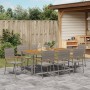 Juego de Comedor de Jardín de 9 Piezas Gris Poliratán,  Sillas de Jardín Apilables con Cojines 2 pcs Gris Poliratán | Foro24.es | Tu tienda online para hogar, jardín y más Foro24.es