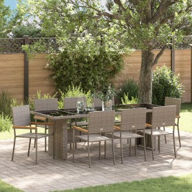 Juego de Comedor de Jardín de 9 Piezas Beige