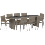 Set de Comedor de Jardín de 9 Piezas en Poliratán Gris by , Garden chairs - Ref: Foro24-3365421, Price: 697,53 €, Discount: %