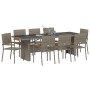 Set de Comedor de Jardín de 9 Piezas en Poliratán Gris by , Garden chairs - Ref: Foro24-3365421, Price: 697,53 €, Discount: %