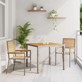 Juego de Comedor de Jardín de 3 Piezas Gris