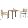 Juego de Comedor de Jardín de 3 Piezas  Gris Poliratán Acacia, Sillas de Jardín Apilables  con Cojines 2 pcs Gris Poliratán | Foro24.es | Tu tienda online para hogar, jardín y más Foro24.es