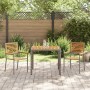 Juego de Comedor de Jardín de 3 Piezas  Gris Poliratán Acacia, Sillas de Jardín Apilables  con Cojines 2 pcs Gris Poliratán | Foro24.es | Tu tienda online para hogar, jardín y más Foro24.es
