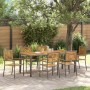 Conjunto de Comedor de Jardín de 7 Piezas Gris Poliratán Acacia, Sillas Apilables de Jardín  con Cojines 2 pcs Gris Poliratán | Foro24.es | Tu tienda online para hogar, jardín y más Foro24.es