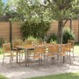 Juego de Comedor de Jardín  de 9 Piezas Gris Polirratán Acacia, Sillas de Jardín Apilables  con Cojines 2 pcs Gris Polirratán | Foro24.es | Tu tienda online para hogar, jardín y más Foro24.es