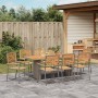 Juego de Comedor de Jardín de 9 Piezas Gris Poliratán Acacia, Sillas de Jardín Apilables  con Cojines 2 pcs Gris Poliratán | Foro24.es | Tu tienda online para hogar, jardín y más Foro24.es