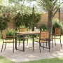 Set de Comedor Jardín de 5 Piezas Negro Poly Ratan Acacia,  Sillas Apilables de Jardín con Cojines 2 pcs Negro Poly Ratan | Foro24.es | Tu tienda online para hogar, jardín y más Foro24.es