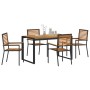 Set de Comedor Jardín de 5 Piezas Negro Poly Ratan Acacia,  Sillas Apilables de Jardín con Cojines 2 pcs Negro Poly Ratan | Foro24.es | Tu tienda online para hogar, jardín y más Foro24.es