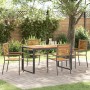 Juego de Comedor de Jardín de 5 Piezas Gris de Polyratán y Acacia, Sillas de Jardín Apilables  con Cojines 2 pcs Gris Polyratán | Foro24.es | Tu tienda online para hogar, jardín y más Foro24.es
