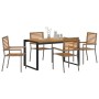 Juego de Comedor de Jardín de 5 Piezas Gris de Polyratán y Acacia, Sillas de Jardín Apilables  con Cojines 2 pcs Gris Polyratán | Foro24.es | Tu tienda online para hogar, jardín y más Foro24.es