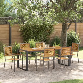 Conjunto de Comedor de Jardín de 7 Piezas Gris