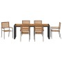 Conjunto de Comedor de Jardín de 7 Piezas Gris Poliratán Acacia,  Sillas de Jardín Apilables con Cojines 2 pcs Gris Poliratán | Foro24.es | Tu tienda online para hogar, jardín y más Foro24.es