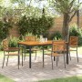 Conjunto de comedor de jardín de 5 piezas en gris de ratán de polietileno y acacia | Foro24.es | Tu tienda online para hogar, jardín y más Foro24.es