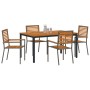 Conjunto de comedor de jardín de 5 piezas en gris de ratán de polietileno y acacia | Foro24.es | Tu tienda online para hogar, jardín y más Foro24.es