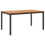 Conjunto de comedor de jardín de 5 piezas en gris de ratán de polietileno y acacia | Foro24.es | Tu tienda online para hogar, jardín y más Foro24.es