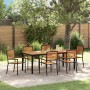 Juego de Comedor de Jardín de 7 Piezas de Poliratán Negro y Acacia de , Sillas de jardín - Ref: Foro24-3365505, Precio: 563,88 €