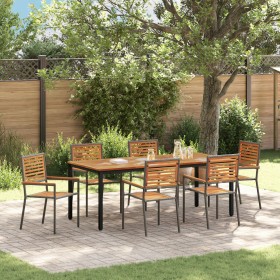 Conjunto de Comedor de Jardín Set de 4 Gris