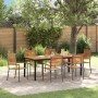 Conjunto de Comedor de Jardín Set de 4 Gris, Marrón Metal, Madera | Foro24.es | Tu tienda online para hogar, jardín y más Foro24.es