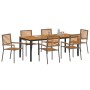 Conjunto de Comedor de Jardín Set de 4 Gris, Marrón Metal, Madera | Foro24.es | Tu tienda online para hogar, jardín y más Foro24.es