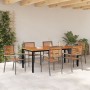 Conjunto de Comedor de Jardín Set de 4 Gris, Marrón Metal, Madera | Foro24.es | Tu tienda online para hogar, jardín y más Foro24.es