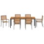 Conjunto de Comedor de Jardín Set de 4 Gris, Marrón Metal, Madera | Foro24.es | Tu tienda online para hogar, jardín y más Foro24.es