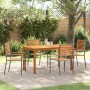 Conjunto de Comedor de Jardín de 5 Piezas Gris Polyratán Acacia,  Sillas de Jardín Apilables con Cojines 2 pcs Gris Polyratán | Foro24.es | Tu tienda online para hogar, jardín y más Foro24.es