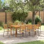 Juego de Comedor de Jardín de 9 Piezas Gris Polirratán Acacia,  Sillas de Jardín Apilables con Cojines 2 pcs Gris Polirratán | Foro24.es | Tu tienda online para hogar, jardín y más Foro24.es