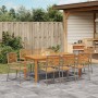 Juego de Comedor de Jardín de 9 Piezas Gris Polirratán Acacia,  Sillas de Jardín Apilables con Cojines 2 pcs Gris Polirratán | Foro24.es | Tu tienda online para hogar, jardín y más Foro24.es