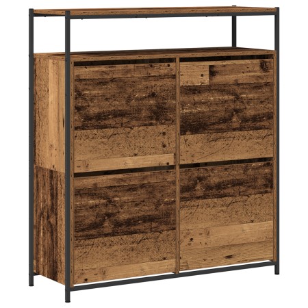 Zapatero con 4 Cajones Abatibles Madera Vieja 100x34x112 cm by , Shoe racks and shoe organizers - Ref: Foro24-3365547, Price:...