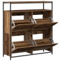 Zapatero con 4 Cajones Abatibles Madera Vieja 100x34x112 cm by , Shoe racks and shoe organizers - Ref: Foro24-3365547, Price:...