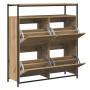 Zapatero con 4 cajones abatibles de roble artesanal 100x34x112 cm | Foro24.es | Tu tienda online para hogar, jardín y más Foro24.es