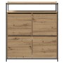 Zapatero con 4 cajones abatibles de roble artesanal 100x34x112 cm | Foro24.es | Tu tienda online para hogar, jardín y más Foro24.es