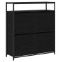 Zapatero con 4 Cajones Plegables Negro Roble 100x34x112 cm by , Shoe racks and shoe organizers - Ref: Foro24-3365549, Price: ...